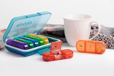 EDOSO Dávkovač léků na 7 dní, Pill Box, 7 přihrádek a 3 oddíly
