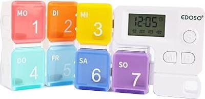 EDOSO Dávkovač léků na 7 dní se 7 přihrádkami a alarmem