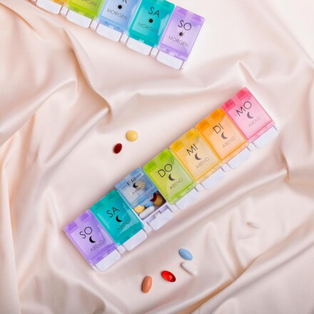 EDOSO Dávkovač léků na 7 dní, Pill Box, 2 přihrádky