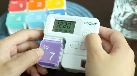 EDOSO Dávkovač léků na 7 dní se 7 přihrádkami a alarmem