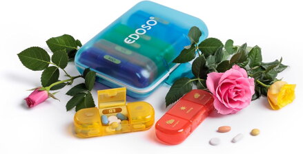 EDOSO Dávkovač léků na 7 dní, Pill Box, 7 přihrádek a 3 oddíly