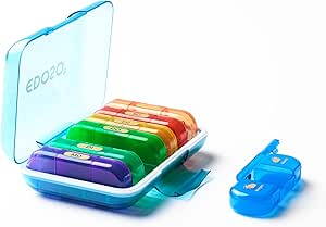 EDOSO Dávkovač léků na 7 dní, Pill Box, 7 přihrádek a 3 oddíly