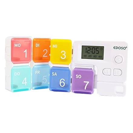 MINI týdenní elektronický dávkovač léků s alarmem EDOSO na 7 dní se 7 přihrádkami 