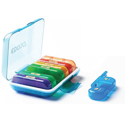 EDOSO Dávkovač léků na 7 dní, Pill Box, 7 přihrádek a 3 oddíly