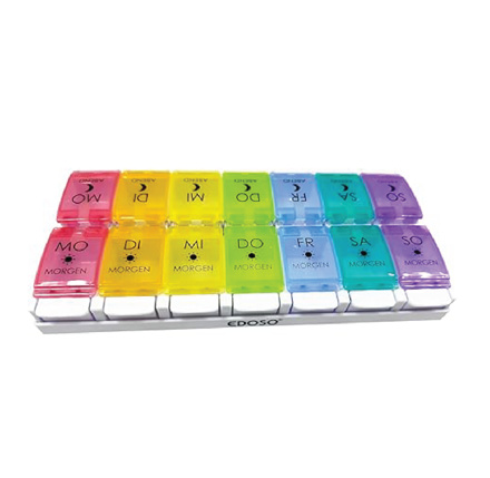 EDOSO Dávkovač léků na 7 dní, Pill Box, 2 přihrádky